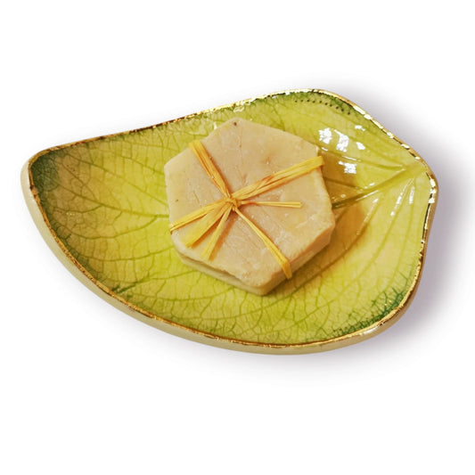 Jabonera en forma de hoja-Artesanal y decorativa
